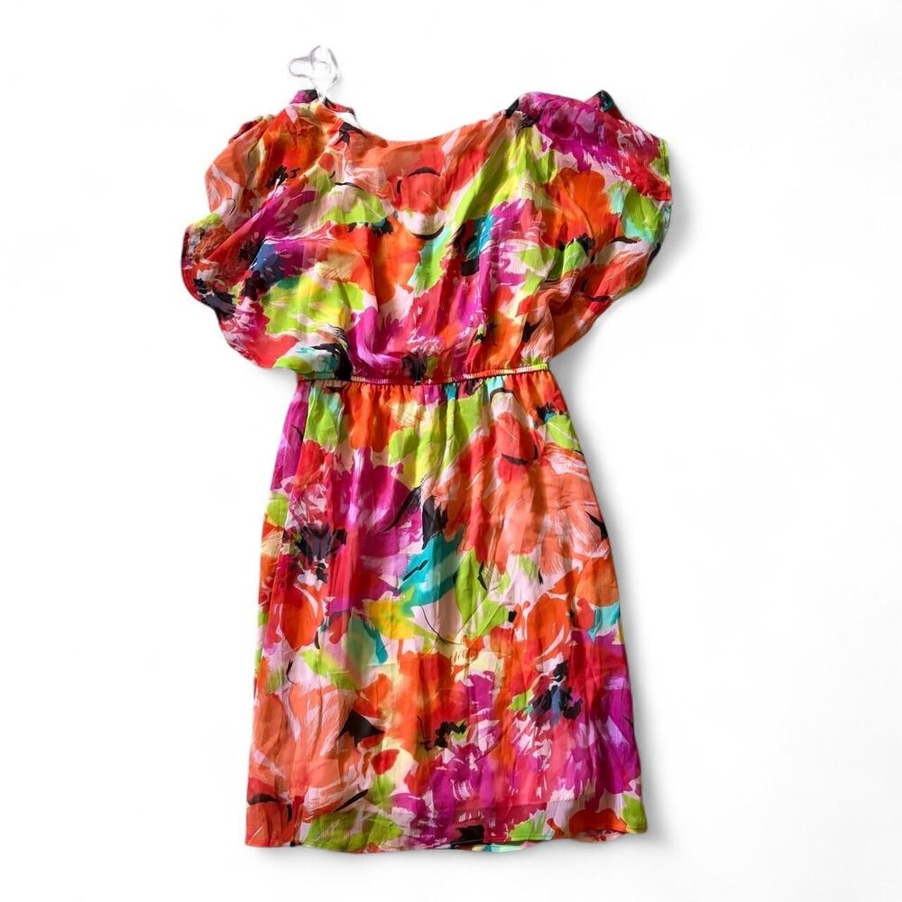 Emma Michelle Floral Short Sleeve Dress Multicolor Size 8 26664